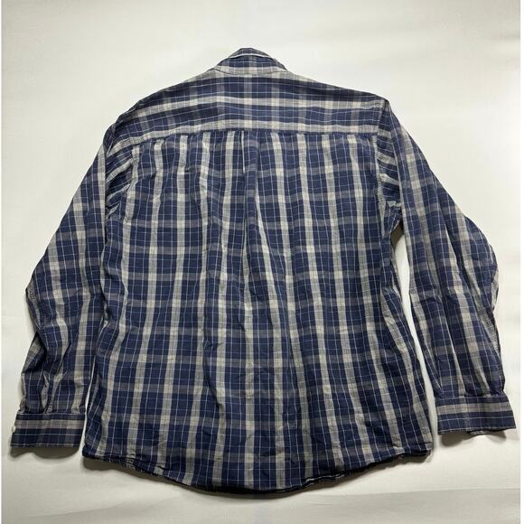 Cinch Men's Long Sleeve Blue Gray Plaid Button Up Shirt - Size L - Picture 3 of 5